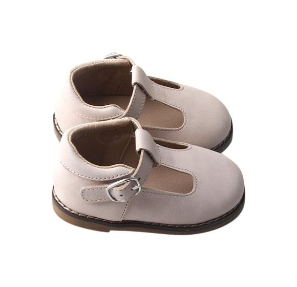 Cream - Classic T-Bar - US Size 5-10 - Hard Sole Shoes Deer Grace 