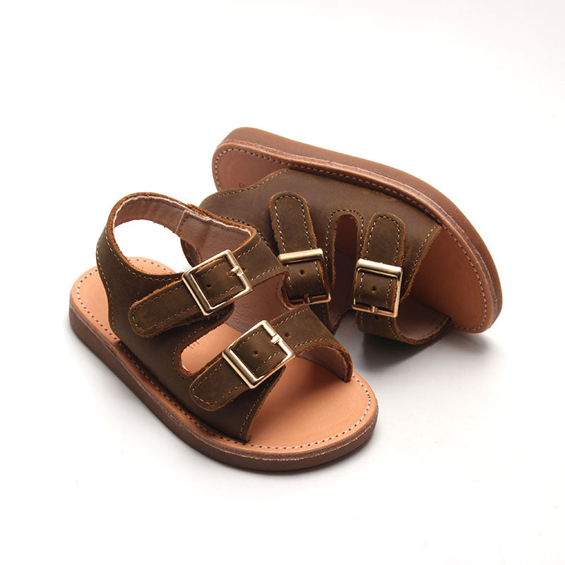 Brown - Summer Sandal - US Size 5-9 - Hard Sole Shoes Deer Grace 