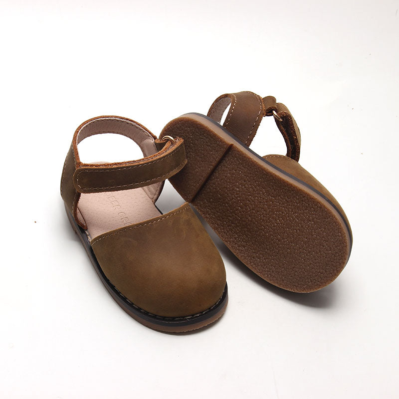 Brown - Emmie Flats - US Size 5-8 - Hard Sole Shoes Deer Grace 