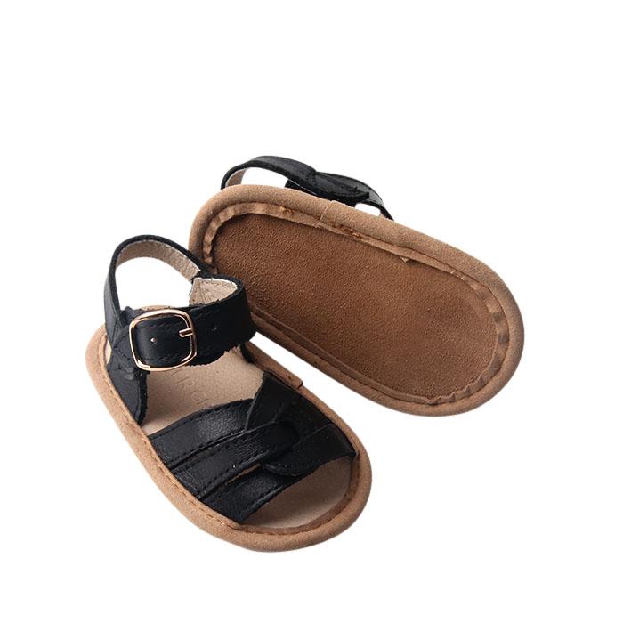 Black - Desert Sandal - US Size 1-4 - Soft Sole Shoes Deer Grace 