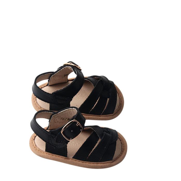 Black - Desert Sandal - US Size 1-4 - Soft Sole Shoes Deer Grace 