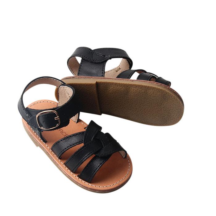 Black - Desert Sandal - US Size 5-9 - Hard Sole Shoes Deer Grace 