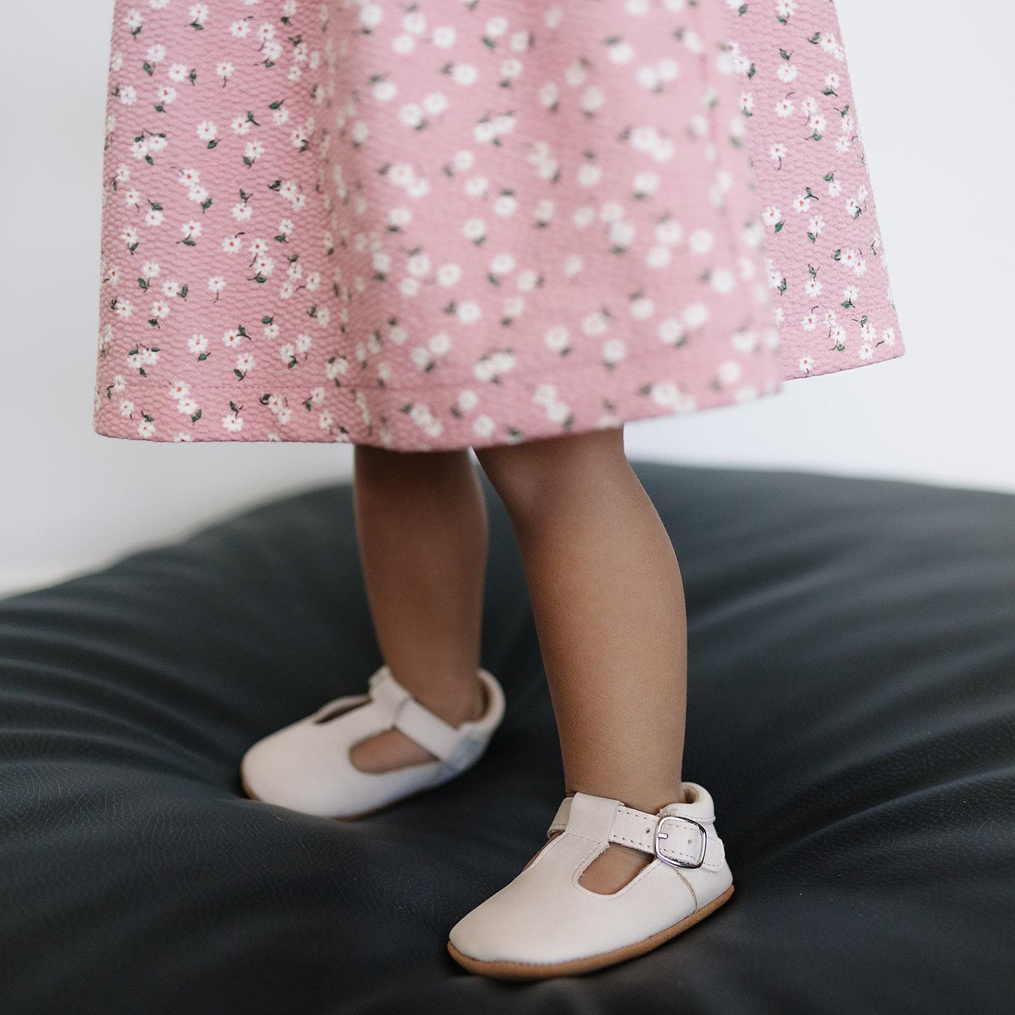 Cream - Classic T-Bar - US Size 1-4 - Soft Sole Shoes Deer Grace 